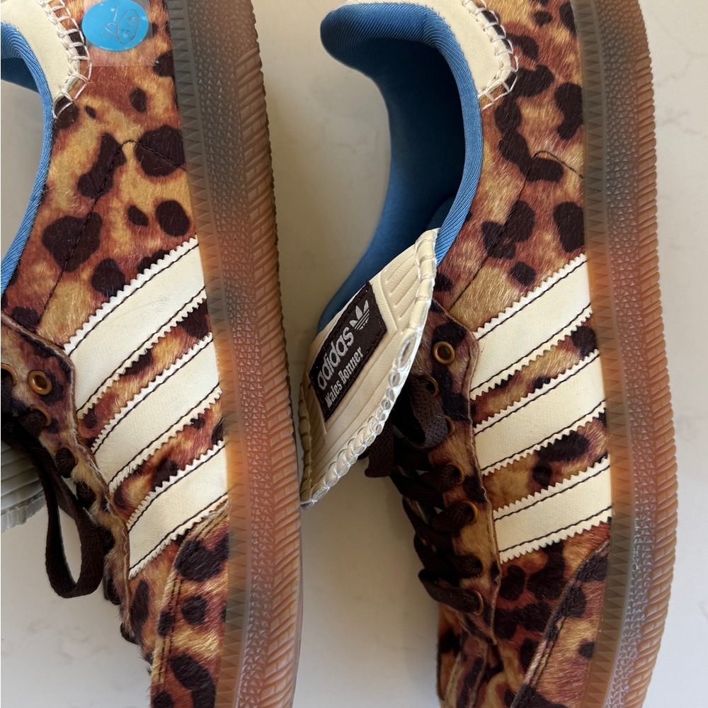 adidas wales Bonner Leopard-Print Sneakers in Brown and Blue - Picture 8 of 14